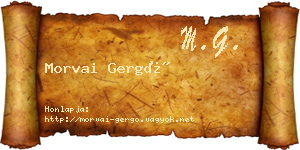 Morvai Gergő névjegykártya
